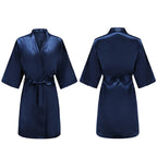 Women's Pure Short Silky Robes Bridesmaid Bride Party Satin Robes Sleepwear
