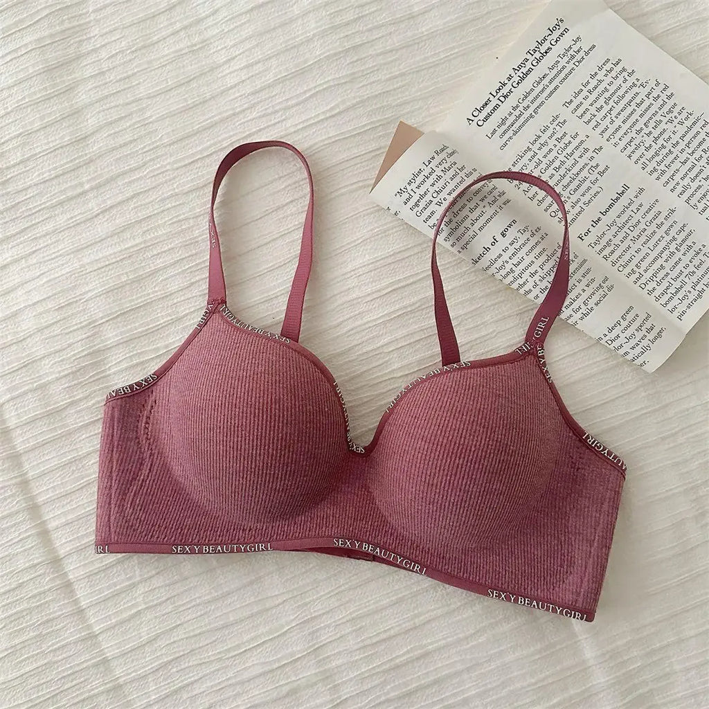 Wireless Push Up Bra for Small Chest - Seamless Anti-Sagging Invisible Bralette, Enhance Lift Comfort No Trace (Letter Design) - Matrix Studios