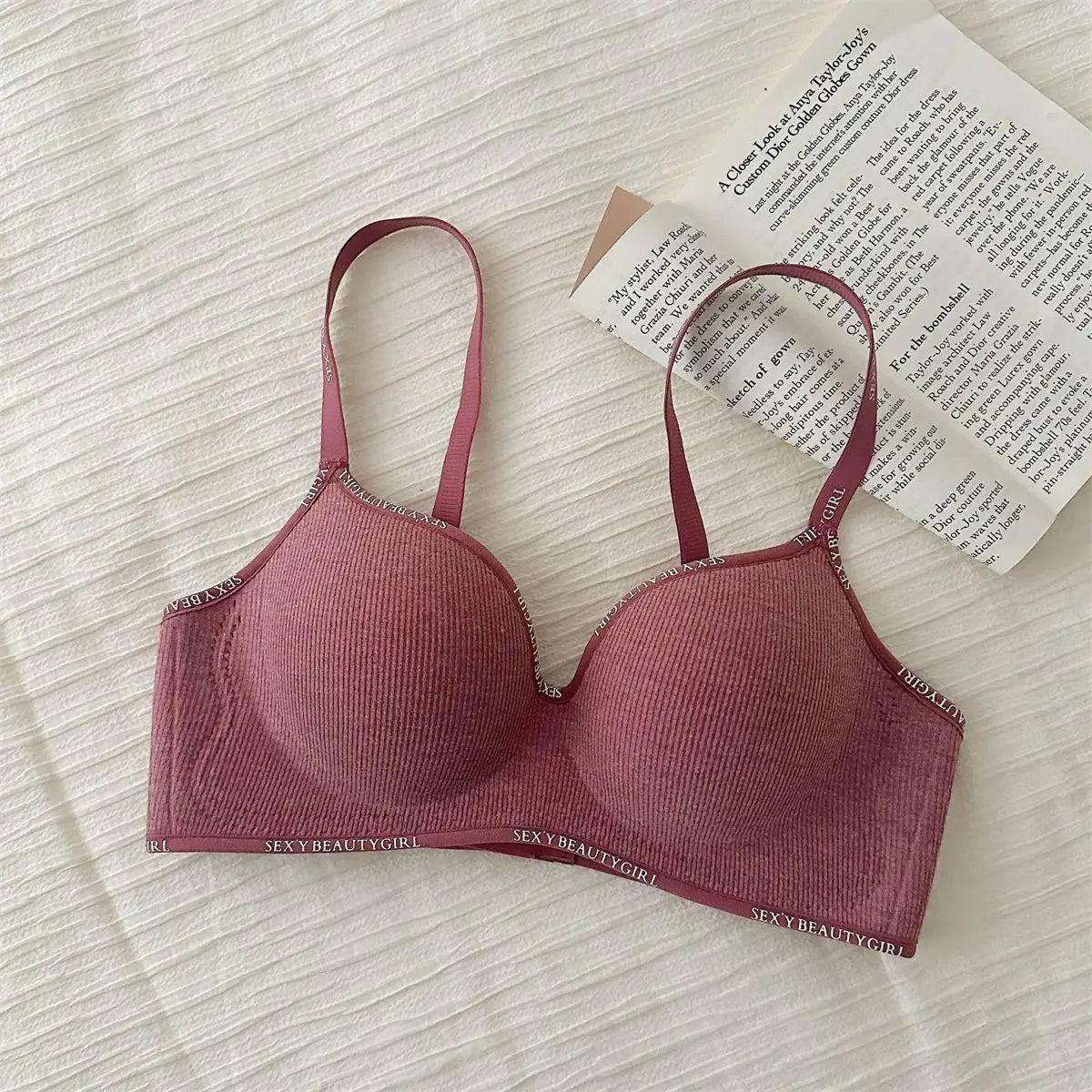 Wireless Push Up Bra for Small Chest - Seamless Anti-Sagging Invisible Bralette, Enhance Lift Comfort No Trace (Letter Design) - Matrix Studios