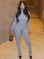 Weird Puss Sexy Foot Jumpsuit Women Snake Print Autumn Trend o-Neck Full Sleeve Stretch Skinny Street Clubwear Zip Slim Overalls - Matrix Studios