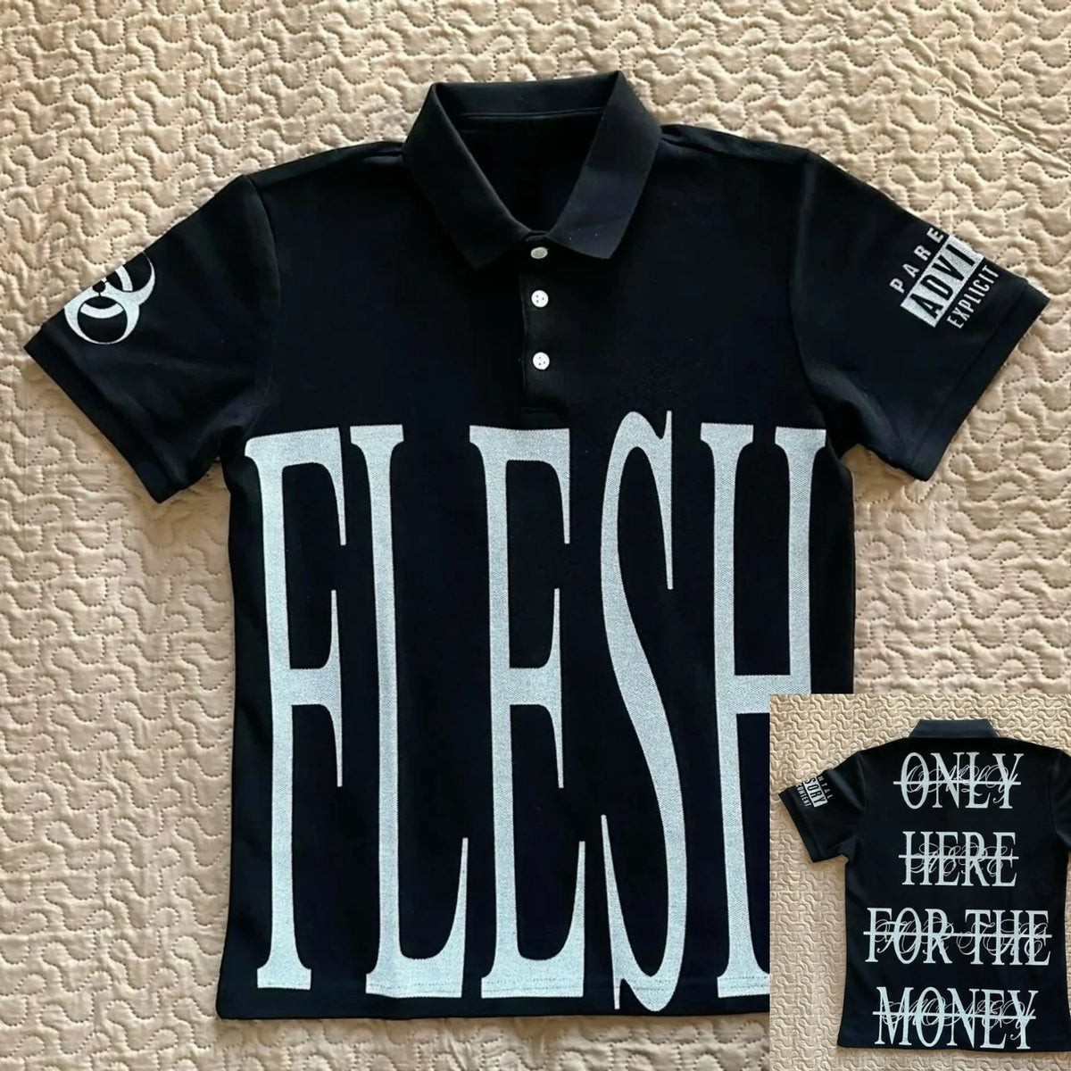 Hip Hop Y2K Polo Shirt Print Rock Goth Oversized T-shirt Button-down Collar Shirt Punk Casual Tee Minimalist and Fashionable - Matrix-studios.com