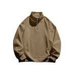 Autumn and winter new men's fleece sweatshirt stand-up collar half zipper long sleeve cross-border European trend men's top - Matrix Studios