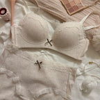 Teenage Sexy Lace Floral Bra Set Comfortable Non-steel Ring Beauty Back Small Breasts Gathered up Support Anti-Sagging Bra Set - Matrix-studios.com