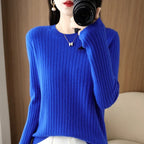 2026 Women Sweaters Autumn Winter Long Sleeve Pullovers O-neck Stripe Warm Pullover Korean Fashion Bottoming Shirts Loose Jumper - Matrix Studios