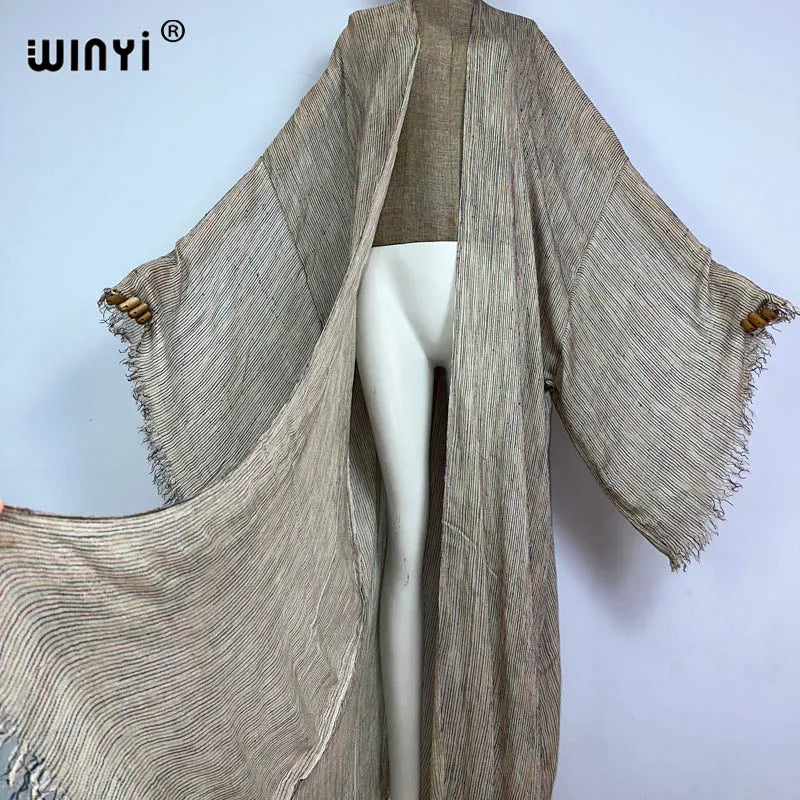 WINYI New High Quality Comfortable Women Soft Cardigan Loose Dress Party Boho Maxi Beach Holiday Swimming Cover Up Africa Kimono - Matrix Studios