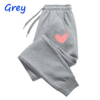 Women Cute Heart Printed Sweatpants Autumn Winter Cotton Long Pants Jogger Trousers Casual Sports Fitness Women Sweat Pants - Matrix-studios.com