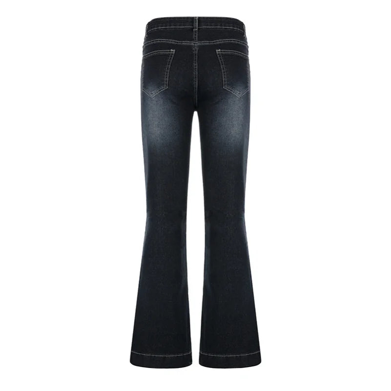 New Flare Jeans Women's Low Waist Trousers Vintage Aesthetic Denim Pants Streetwear Mom Casual Korean Fashion Y2k  Jeans - Matrix-studios.com