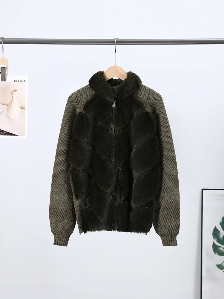Street Faux Fur Patchwork Jacket Women Design Sense Long Sleeves Casual Female Coat 2025 Autumn Winter Lady Streetwear New - Matrix Studios