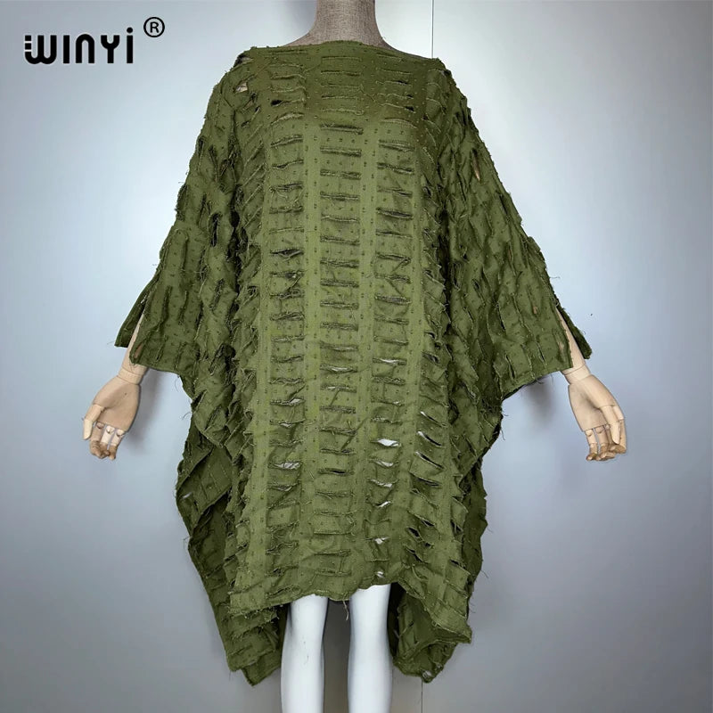 WINYI Original Denim Sexy Short Dress with Holes New Fashion Africa Womens Party Holiday Casual Maxi Beach Dress - Matrix Studios