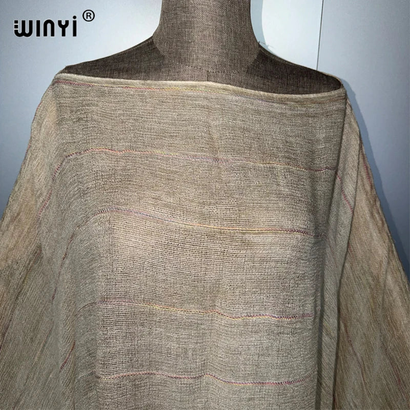 WINYI Dress Beachwear Top Beach Cover Up Kaftan Maxi Dresses Top Woman Abaya Dubai Luxury Muslim Woman Beach Outfits - Matrix Studios