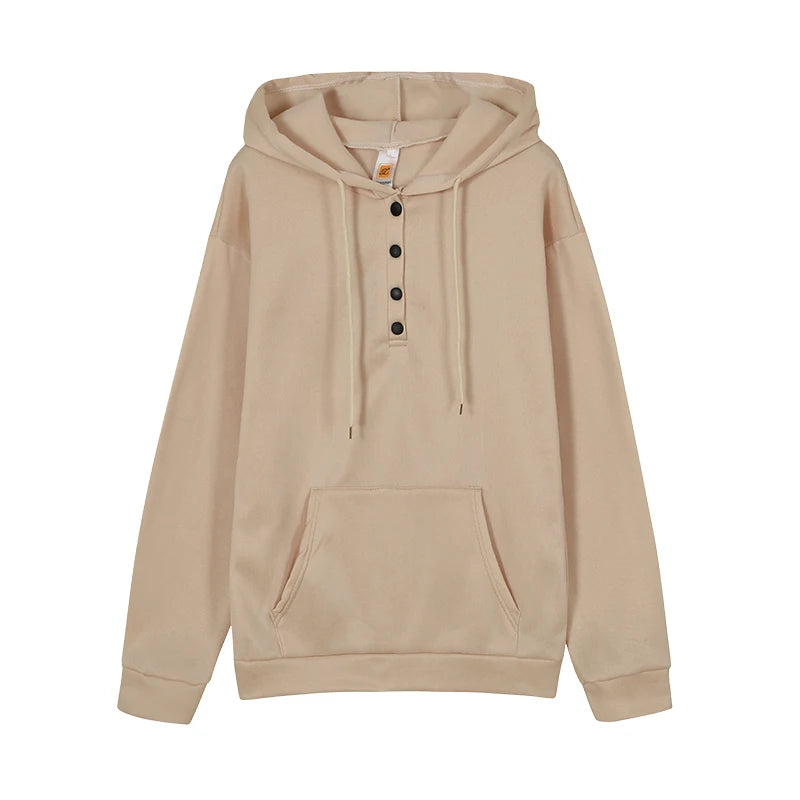 European and N Women's Long-sleeved Loose Casual Hooded Drawstring Pocket Hoodie - Matrix Studios