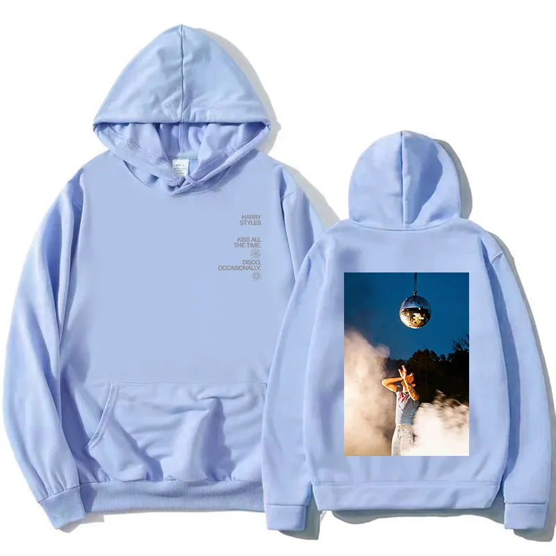 HarryStyles KISS ALL THE TIME. DISCO, OCCASIONALLY.  Hoodies Album Design Graphic Print Sweatshirts Women Clothing Fleece Hoodie - Matrix Studios