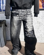 American Retro Patterned Alphabet Men Jeans Personalized Street Clothing Y2K Goth Men and Women Fashion Casual Pants - Matrix Studios