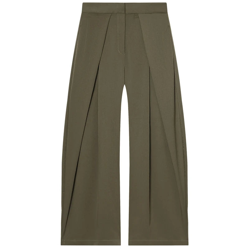 HXAO Striped Pleated Pants Women's Pants Autumn 2025 Ladies Baggy Wide Leg High Waist Pants Casual Oversize Trousers Harem Pants
