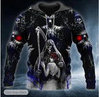 2023 New Men's Skull Hoodie Sweatshirts 3D print Head Pattern Hooded Pullover Autumn Fashion Casual Sweatshirt - Matrix Studios