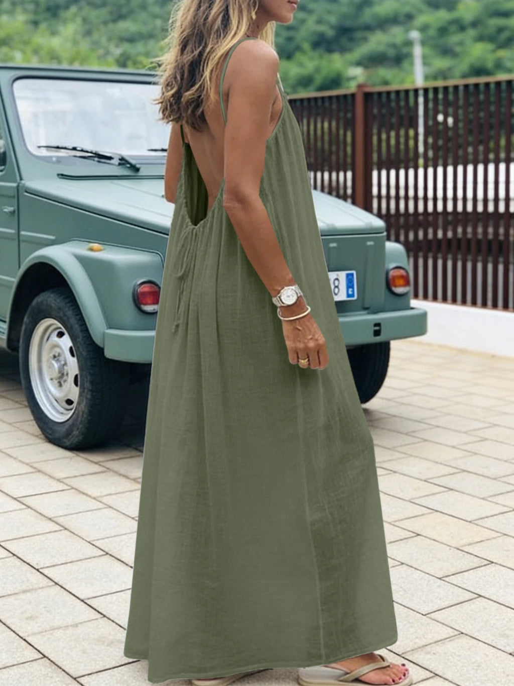 New Arrival Women's Strapless Backless Long Loose Home Dress Comfortable Sleepwear Casual Maxi Dress - Matrix-studios.com