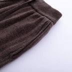 Autumn And Winter New 100% Merino Wool Flat Small Foot Pants Women Loose High Waist Lean Knitted Cashmere Bunched Foot Pants - Matrix-studios.com