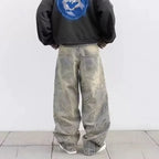 Men Baggy Aesthetic Streetwear Jeans Male Retro Fashion Wide Leg Denim Pants Graphic Embroidered Designer Hip Pop Denim Trousers - Matrix Studios