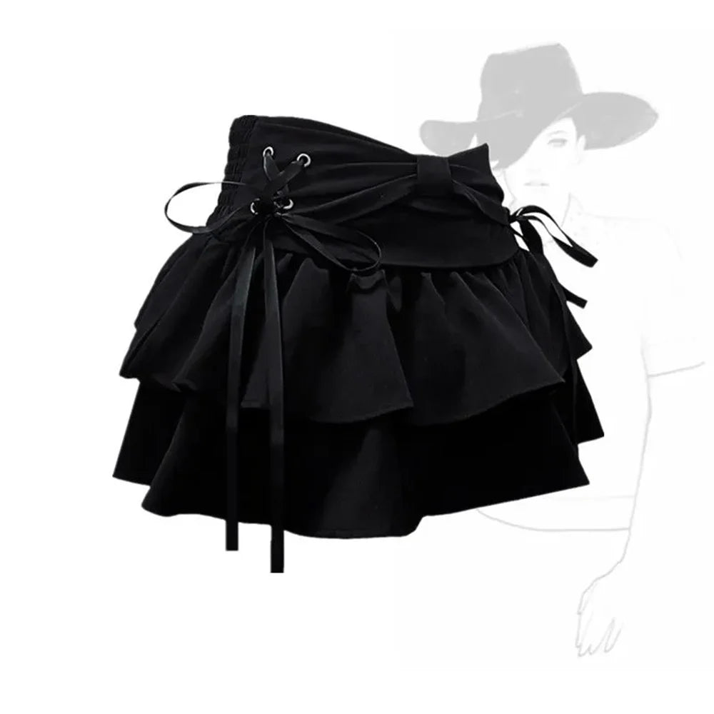 New Fashion Women Hot Girl Sweet Kawaii Bow Vintage Y2k Clothes American Streetwear Sexy Summer A-line Gothic Mini Denim Skirts - Matrix-studios.com