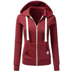 Autumn/Winter New Women'sPersonalized Fashion Sports Hoodie Long Sleeve Drawstring Pocket Zipper Coat Woolen Sweater Top CYXX386 - Matrix Studios