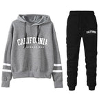 California Womens Tracksuit Casual Stripe Versatile Hooded Sweatshirt or Pants or Suit Simplicity Hot Sales Street Outfits S-3XL - Matrix-studios.com