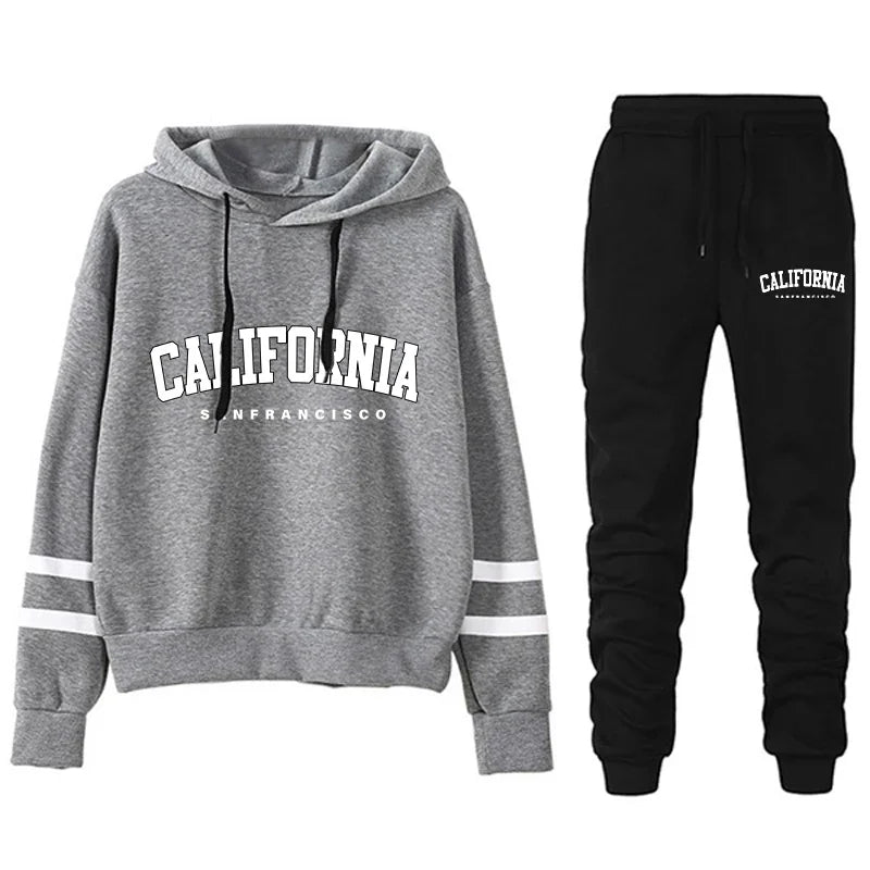 California Womens Tracksuit Casual Stripe Versatile Hooded Sweatshirt or Pants or Suit Simplicity Hot Sales Street Outfits S-3XL - Matrix-studios.com