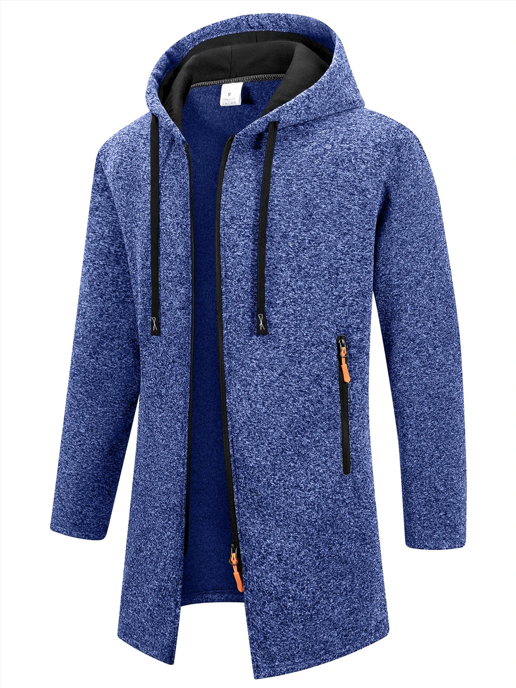 Men's Retro Zipper Jacket Mid Length Windbreaker Spring Autumn Winter Fleece Warm Jackets Fashion Casual Patchwork Yarn Coat - Matrix Studios