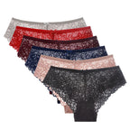 5 PCS/Set Mesh Briefs M-2XL Lace Panties Sexy Transparent Underwear Low Rise Panties Girls Intimates Lingeri - Matrix Studios