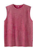 Men's Washed Sleeveless Tank Top 230G Heavyweight 100% Cotton Vintage Oversized Casual Summer Streetwear Shirt Vest - Matrix Studios