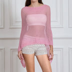 Summer Women Knitted Sheer Poncho Tops Women Knit Cover-up See-through Solid Irregular Loose Pullover Beach Tops 2026 - Matrix Studios