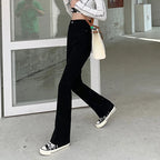 Woman American High Waist Slim Fit Bell Bottom Jeans Female Fashion Y2k Flare Pants Girls Elastic Designer Black Denim Trousers - Matrix-studios.com