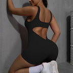 Sexy V Back Scrunch Sports Jumpsuit Women Gym Rompers Sleeveless Sportswear Bodysuits Women Casual One-Piece Suit Yoga Clothing - Matrix Studios