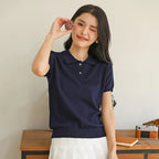 WinvyNee Summer Women's Clothing Cotton T-shirt Short Half Sleeve Polo Collar Clothes Solid Casual Pullover Female Top A1522006 - Matrix-studios.com