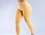 Logo Seamless Women's Solid Waist Yoga Pants Three-Section Waist Sexy Hip-Lifting Tight Sports Fitness Exercise Pants - Matrix-studios.com