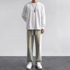 Spring Autumn Men Baggy Jeans Oversize Straight Loose Casual Denim Trousers Solid Color Streetwear Fashion Y2k Wide Leg Pants - Matrix Studios