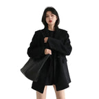 CHIC VEN Women Wool Blend Coat Solid Mid Long Woolen Blazer Thick Warm Blouse Women's Overcoat Office Lady Tops Autumn Winter - Matrix-studios.com