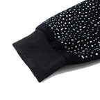Full Hotfix Rhinestone SATOSHI Hoodie American High Street Classic Letter Print Retro Black Fleece Hooded Sweatshirt Men Women - Matrix-studios.com