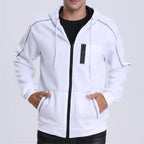 Men's Long Sleeve Zip Up Hoodie Casual Athletic Sweatshirt Hooded Jacket with Pockets Spring Fall Warm Fleece Lined Coat Outwear - Matrix Studios