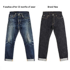 Red Tornado 16oz Slim Straight Fit Jeans Rinsed Pink Selvedge Denim Straight Leg Pants - Matrix Studios