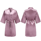 Women's Pure Short Silky Robes Bridesmaid Bride Party Satin Robes Sleepwear