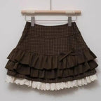 Japanese Y2k Cute Ruffled Plaid Skirt Punk Rock Subculture Cake Skirts Japanese Preppy Style Casual New 2026 Women Skirts - Matrix-studios.com