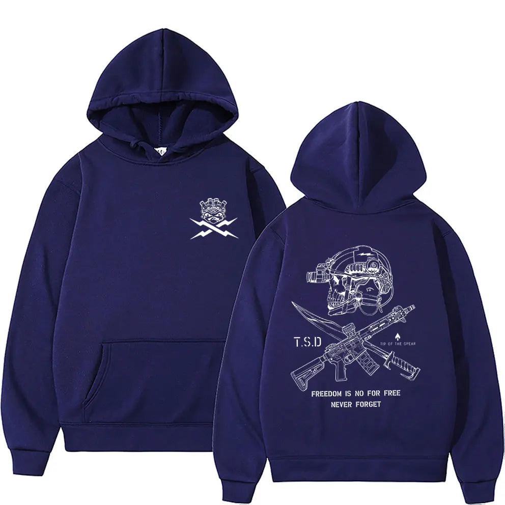 Tip of The Spear X-ray Sparta Tactical Skeleton Print Hoodie Men Women Fashion Oversized Pullover Hoodies Male Casual Tracksuit - Matrix Studios