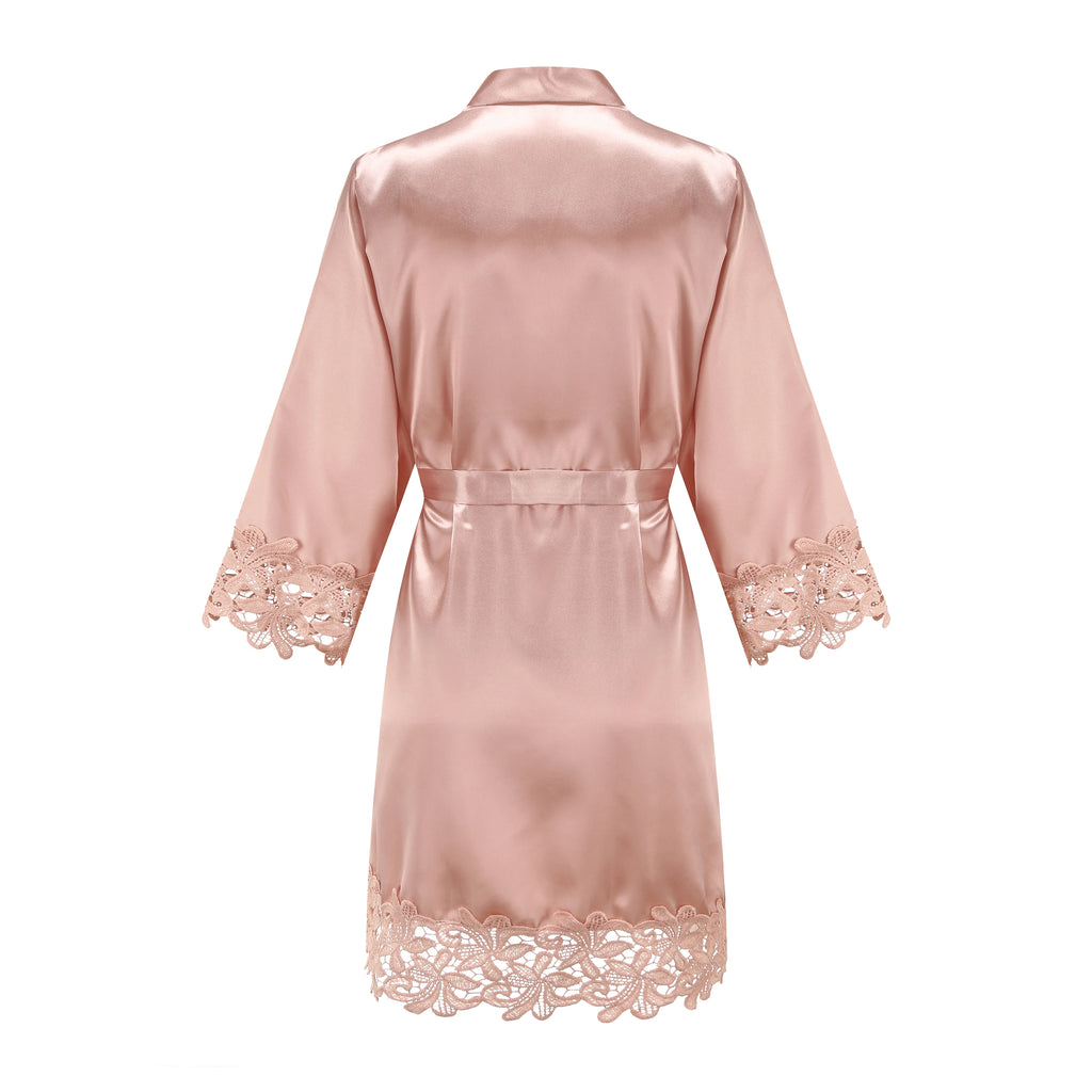 Bridesmaid Robes Rose Gold Bride Robe Wedding Bridesmaid Gift Satin Lace Robe Bridal Dressing Gown Bachelorette Party Pajamas - Matrix-studios.com