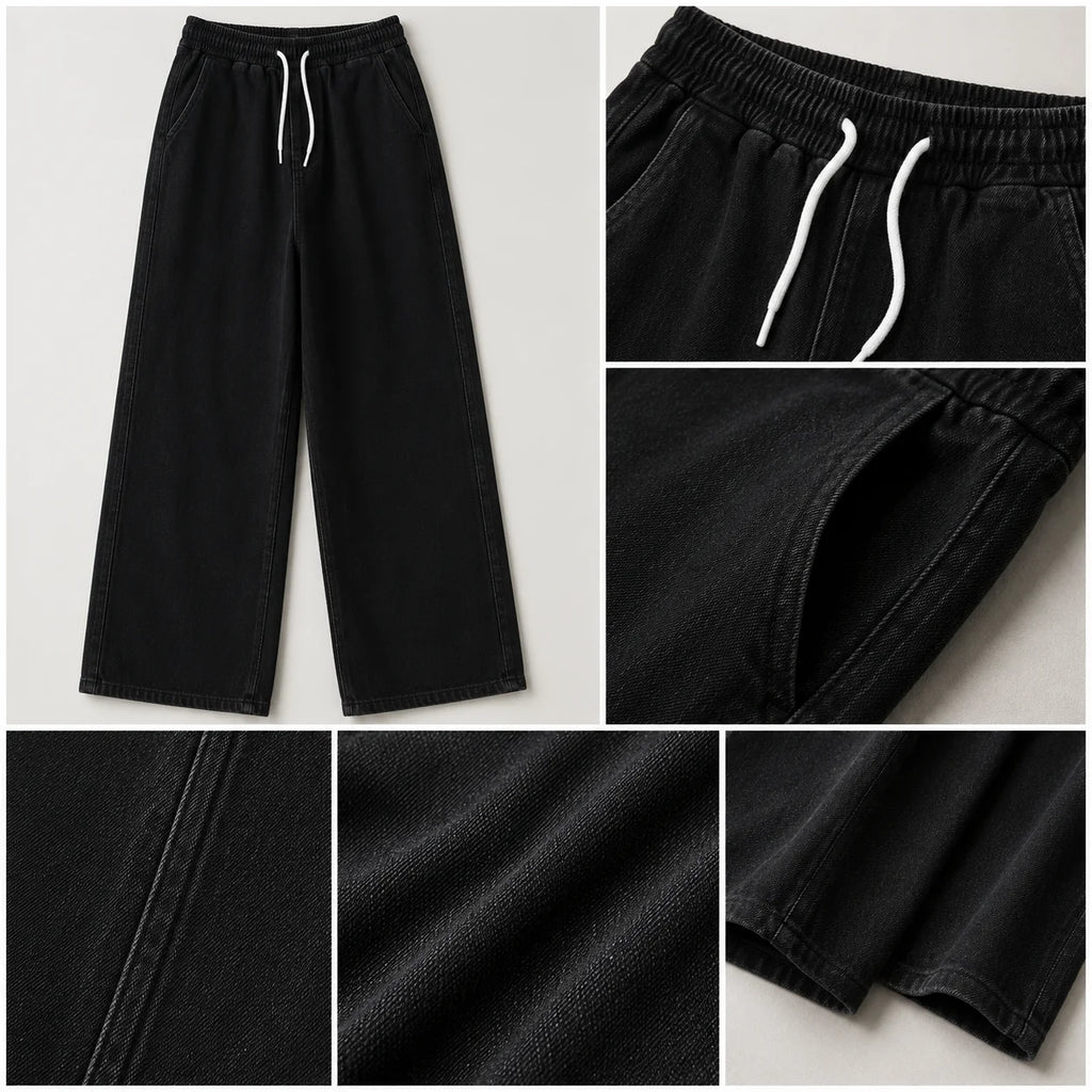 2026 New Streetwear Loose Jeans Men Korean Style Fashion Loose Straight Wide Leg Pants Men's Brand Clothing Black Light Blue - Matrix Studios