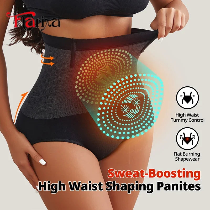 Flarixa Tummy Control Underwear Briefs for Women High Waist Seamless Butt Lifting Panties Sweat Slim Body Shaper Belly Slimmer - Matrix Studios