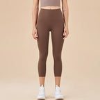 SOISOU Nylon Yoga Capri Pants Leggings Women's Pants Gym Sexy High Waist Tight Breathable Elastic Girl Sports Pants 13 Colors - Matrix-studios.com