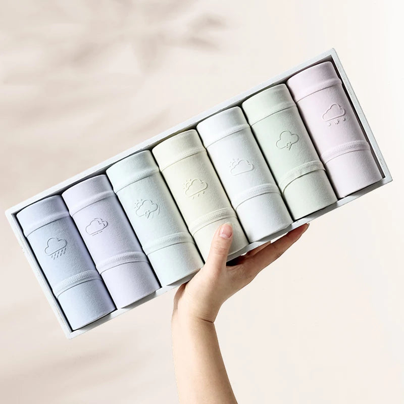 7Pcs Week Pants Cotton Women Panties Breathable Solid Underwear Cute Girls Briefs Soft Underpants Sexy Low Waist Female Lingerie - Matrix Studios