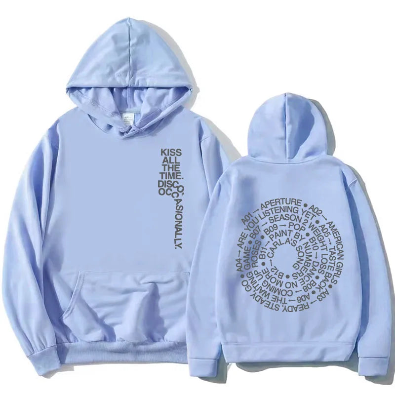 HarryStyles KISS ALL THE TIME. DISCO, OCCASIONALLY.  Hoodies Album Design Graphic Print Sweatshirts Women Clothing Fleece Hoodie - Matrix Studios
