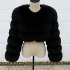 QUEENTINA Real Fox Fur Coat 30cm Women'S New Fashion Winter Leather And Skin White Clothing Natural New In Coats & Jackets - Matrix Studios