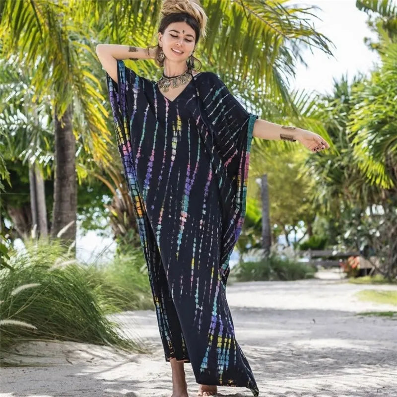 Plus Size Women Beachwear Long Beach Coverups Kaftan Casual Caftan Dress Swimwear cover ups - Matrix Studios